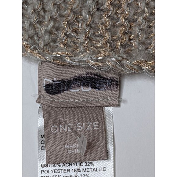 Chicos Knit Scarf Copper Gray Silver Metallic 62 Inch Winter New Without Tag - Picture 5 of 6
